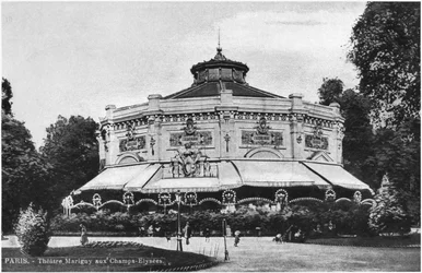 Postcard depicting Marigny Theatre, Champs-Elysees, Paris, before 1914